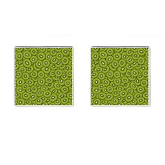 Kiwi Fruit Pattern Green Background Cufflinks (square) by Paksenen