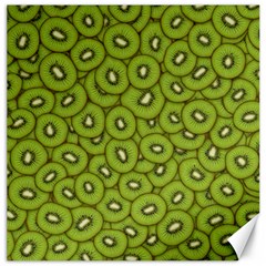 Kiwi Fruit Pattern Green Background Canvas 12  X 12  by Paksenen