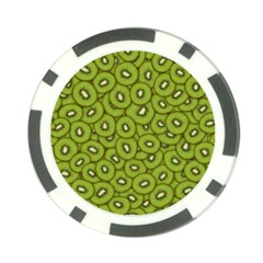 Kiwi Fruit Pattern Green Background Poker Chip Card Guard (10 Pack) by Paksenen