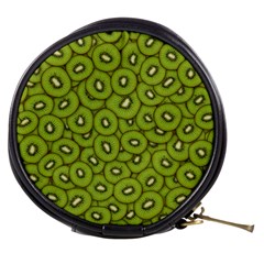 Kiwi Fruit Pattern Green Background Mini Makeup Bag by Paksenen