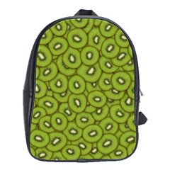 Kiwi Fruit Pattern Green Background School Bag (large) by Paksenen