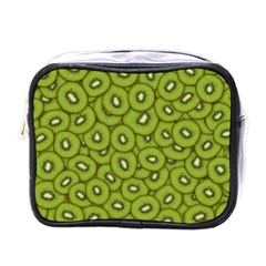 Kiwi Fruit Pattern Green Background Mini Toiletries Bag (one Side) by Paksenen