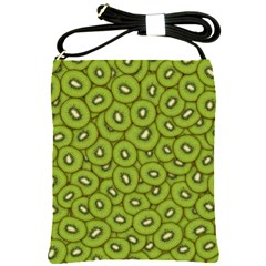 Kiwi Fruit Pattern Green Background Shoulder Sling Bag by Paksenen