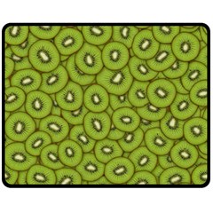 Kiwi Fruit Pattern Green Background Fleece Blanket (medium) by Paksenen