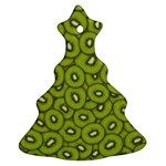 Kiwi Fruit Pattern Green Background Christmas Tree Ornament (Two Sides) Front