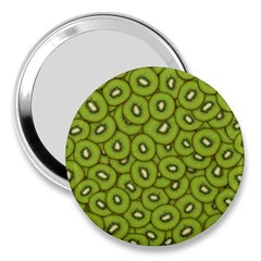 Kiwi Fruit Pattern Green Background 3  Handbag Mirrors by Paksenen