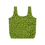 Kiwi Fruit Pattern Green Background Full Print Recycle Bag (S) Front