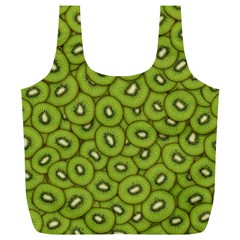 Kiwi Fruit Pattern Green Background Full Print Recycle Bag (xl) by Paksenen