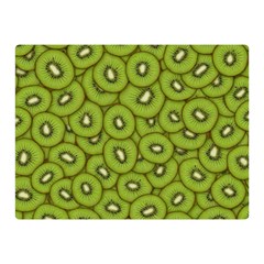 Kiwi Fruit Pattern Green Background Two Sides Premium Plush Fleece Blanket (mini) by Paksenen