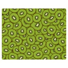 Kiwi Fruit Pattern Green Background Two Sides Premium Plush Fleece Blanket (teen Size) by Paksenen