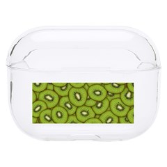 Kiwi Fruit Pattern Green Background Hard Pc Airpods Pro Case by Paksenen