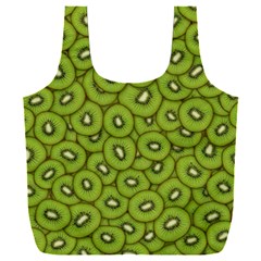 Kiwi Fruit Pattern Green Background Full Print Recycle Bag (xxl) by Paksenen