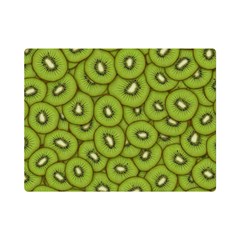 Kiwi Fruit Pattern Green Background Premium Plush Fleece Blanket (mini) by Paksenen