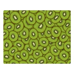 Kiwi Fruit Pattern Green Background Premium Plush Fleece Blanket (large) by Paksenen