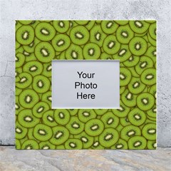 Kiwi Fruit Pattern Green Background White Wall Photo Frame 5  X 7  by Paksenen