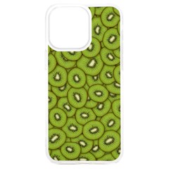 Kiwi Fruit Pattern Green Background Iphone 15 Plus Tpu Uv Print Case by Paksenen