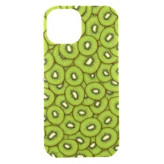 Kiwi Fruit Pattern Green Background Iphone 15 Black Uv Print Pc Hardshell Case