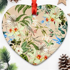 Textile Fabric Tropical Ornament (heart) by Paksenen