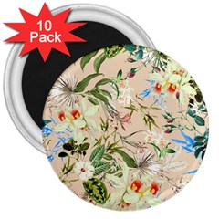 Textile Fabric Tropical 3  Magnets (10 Pack)  by Paksenen