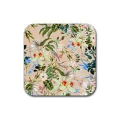 Textile Fabric Tropical Rubber Coaster (square) by Paksenen