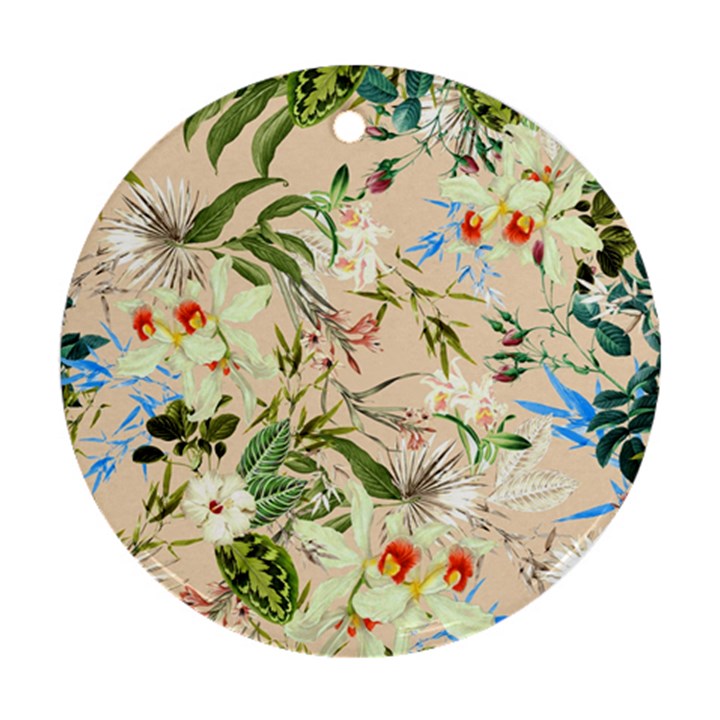 Textile Fabric Tropical Round Ornament (Two Sides)