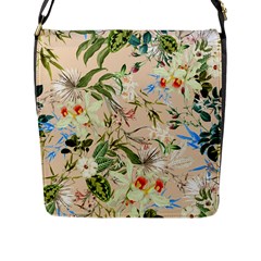 Textile Fabric Tropical Flap Closure Messenger Bag (l) by Paksenen