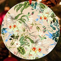 Textile Fabric Tropical Uv Print Acrylic Ornament Round by Paksenen