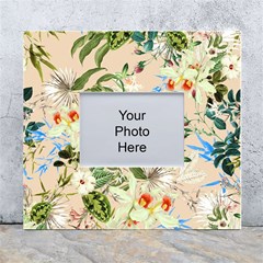 Textile Fabric Tropical White Wall Photo Frame 5  X 7  by Paksenen