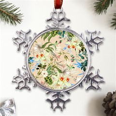 Textile Fabric Tropical Metal Large Snowflake Ornament by Paksenen