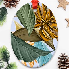 Monstera Palm Leaves Plants Ornament (oval)