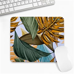 Monstera Palm Leaves Plants Large Mousepad by Paksenen