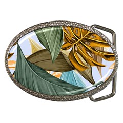 Monstera Palm Leaves Plants Belt Buckles by Paksenen