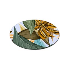 Monstera Palm Leaves Plants Sticker (oval) by Paksenen