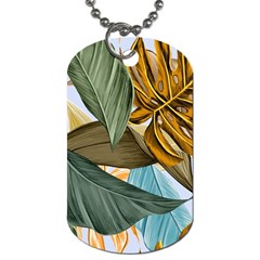 Monstera Palm Leaves Plants Dog Tag (two Sides) by Paksenen