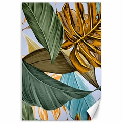 Monstera Palm Leaves Plants Canvas 24  X 36 