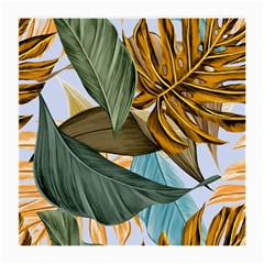 Monstera Palm Leaves Plants Medium Glasses Cloth (2 Sides) by Paksenen