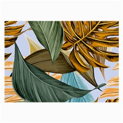 Monstera Palm Leaves Plants Large Glasses Cloth (2 Sides) by Paksenen