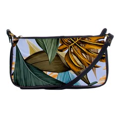 Monstera Palm Leaves Plants Shoulder Clutch Bag by Paksenen