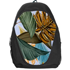 Monstera Palm Leaves Plants Backpack Bag by Paksenen