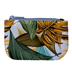 Monstera Palm Leaves Plants Large Coin Purse