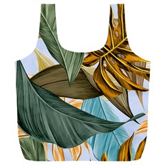 Monstera Palm Leaves Plants Full Print Recycle Bag (xxl) by Paksenen