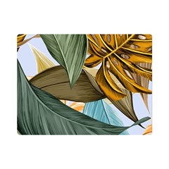 Monstera Palm Leaves Plants Premium Plush Fleece Blanket (mini) by Paksenen