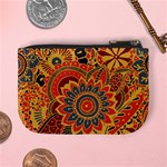 Bright Seamless Pattern With Paisley Mehndi Elements Hand Drawn Wallpaper With Floral Traditional In Mini Coin Purse Back