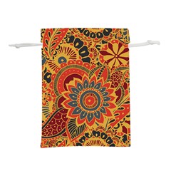 Bright Seamless Pattern With Paisley Mehndi Elements Hand Drawn Wallpaper With Floral Traditional In Lightweight Drawstring Pouch (l) by Ket1n9