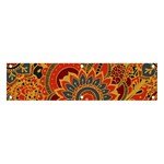 Bright Seamless Pattern With Paisley Mehndi Elements Hand Drawn Wallpaper With Floral Traditional In Banner and Sign 4  x 1  Front