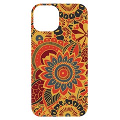 Bright Seamless Pattern With Paisley Mehndi Elements Hand Drawn Wallpaper With Floral Traditional In Iphone 14 Black Uv Print Case by Ket1n9