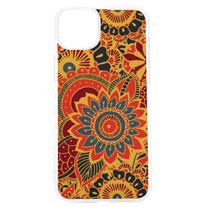 Bright Seamless Pattern With Paisley Mehndi Elements Hand Drawn Wallpaper With Floral Traditional In iPhone 15 Pro TPU UV Print Case