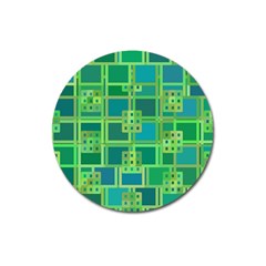 Green Abstract Geometric Magnet 3  (round) by Ket1n9