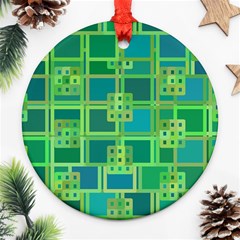 Green Abstract Geometric Round Ornament (two Sides)