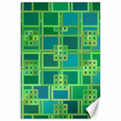 Green Abstract Geometric Canvas 12  X 18  by Ket1n9